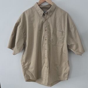 Classic Tan Button-Down Shirt for Men